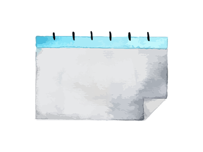 Watercolor textured icon of a calendar